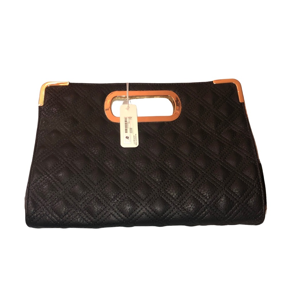 NWT Charming Charlie Black Quilted Vegan Leather Purse - Picture 3 of 6